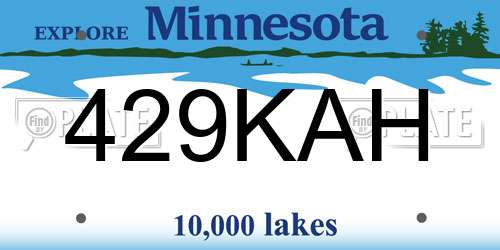 429KAH Minnesota License Plate