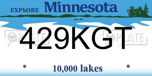 429KGT Minnesota License Plate