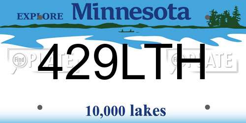 429LTH Minnesota License Plate