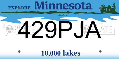 429PJA Minnesota License Plate