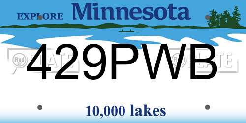 429PWB Minnesota License Plate