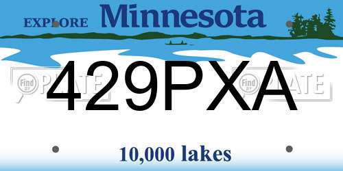 429PXA Minnesota License Plate