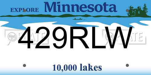 429RLW Minnesota License Plate