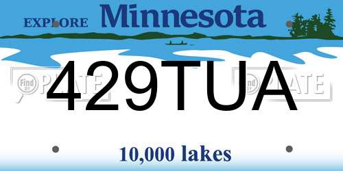 429TUA Minnesota License Plate