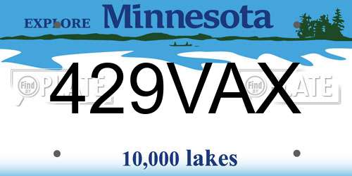 429VAX Minnesota License Plate