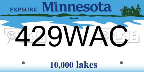 429WAC Minnesota License Plate