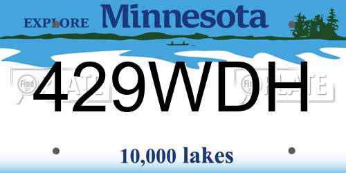 429WDH Minnesota License Plate