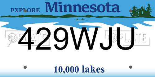 429WJU Minnesota License Plate