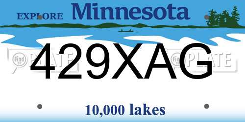 429XAG Minnesota License Plate