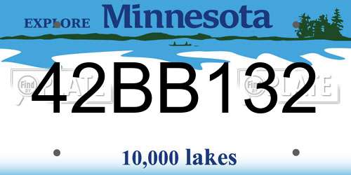 42BB132 Minnesota License Plate