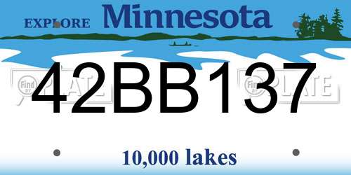 42BB137 Minnesota License Plate