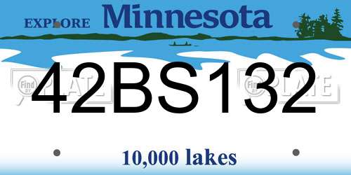 42BS132 Minnesota License Plate