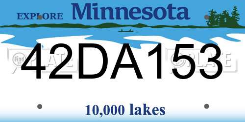 42DA153 Minnesota License Plate