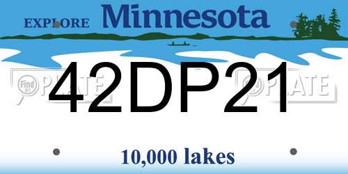 42DP21 Minnesota License Plate