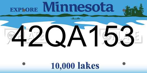 42QA153 Minnesota License Plate