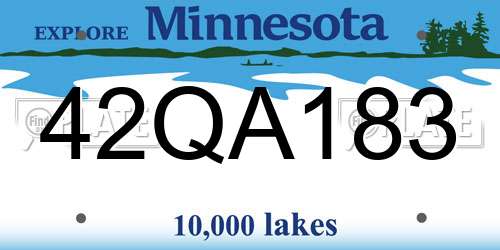 42QA183 Minnesota License Plate