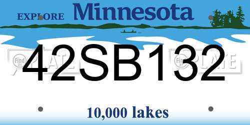 42SB132 Minnesota License Plate