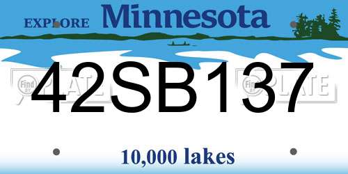 42SB137 Minnesota License Plate