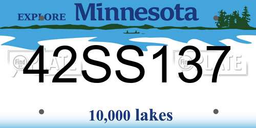 42SS137 Minnesota License Plate