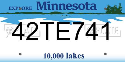 42TE741 Minnesota License Plate