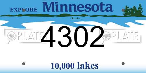 4302 Minnesota License Plate