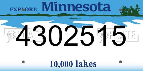 4302515 Minnesota License Plate