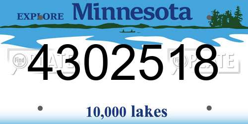 4302518 Minnesota License Plate