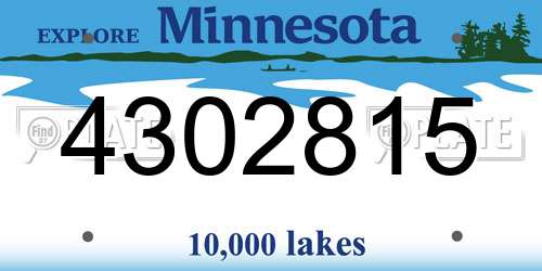 4302815 Minnesota License Plate