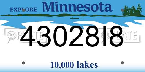 43028I8 Minnesota License Plate