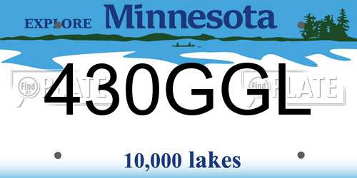 430GGL Minnesota License Plate