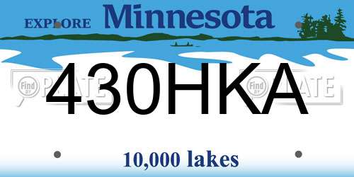 430HKA Minnesota License Plate