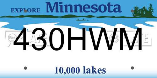 430HWM Minnesota License Plate