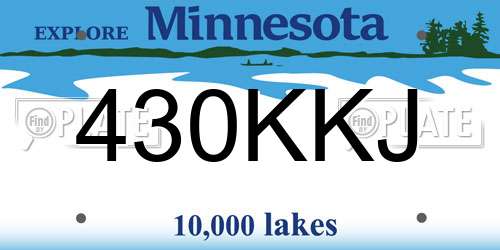 430KKJ Minnesota License Plate