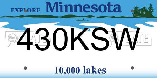 430KSW Minnesota License Plate