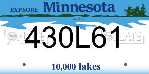 430L61 Minnesota License Plate