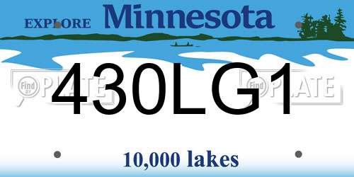 430LG1 Minnesota License Plate