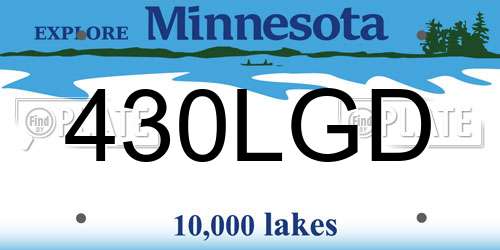 430LGD Minnesota License Plate