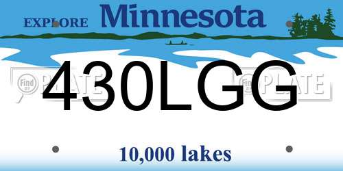 430LGG Minnesota License Plate
