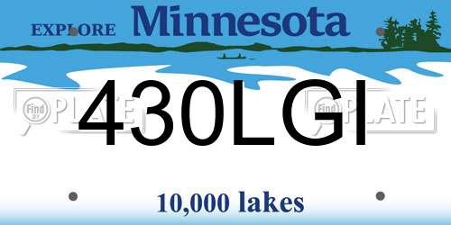 430LGI Minnesota License Plate