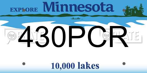 430PCR Minnesota License Plate