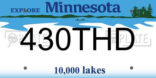 430THD Minnesota License Plate