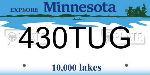 430TUG Minnesota License Plate