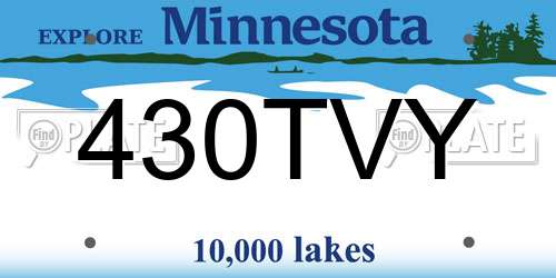 430TVY Minnesota License Plate