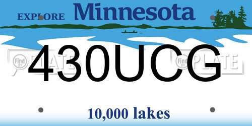 430UCG Minnesota License Plate