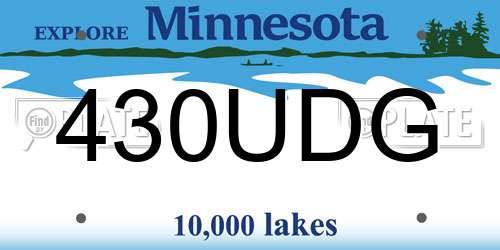 430UDG Minnesota License Plate