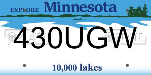 430UGW Minnesota License Plate