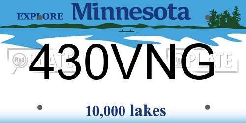 430VNG Minnesota License Plate