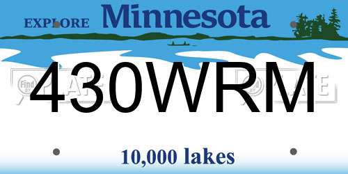430WRM Minnesota License Plate