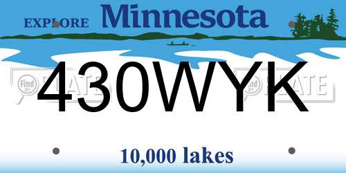 430WYK Minnesota License Plate