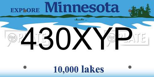 430XYP Minnesota License Plate